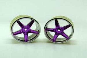 Chrome rear 5 spoke purple anodized wheels 2 pcs 