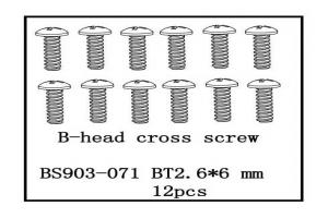 B-Head Cross Screw(BT2.6*6)   12 PCS (BS903-071)