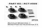 Aluminum Wheel Hex. + Wheel Pin2*10+Grub Screw 3*3 (RCT-H009)