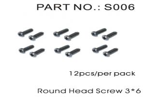 Round Head Screw 3.* 12pcs (S006)