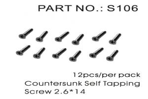 Countersunk Self Tapping Screw 2.6*14 12pcs (S106)
