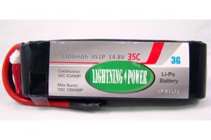 Lightning Power 1800mAh 25C 4S1P 14.8V Lithum Polymer Battery